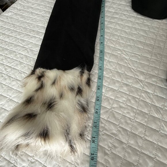 Flora Bea NYC Womens Black Coat With Faux Fur Collar & Cuffs Size S - Picture 7 of 10